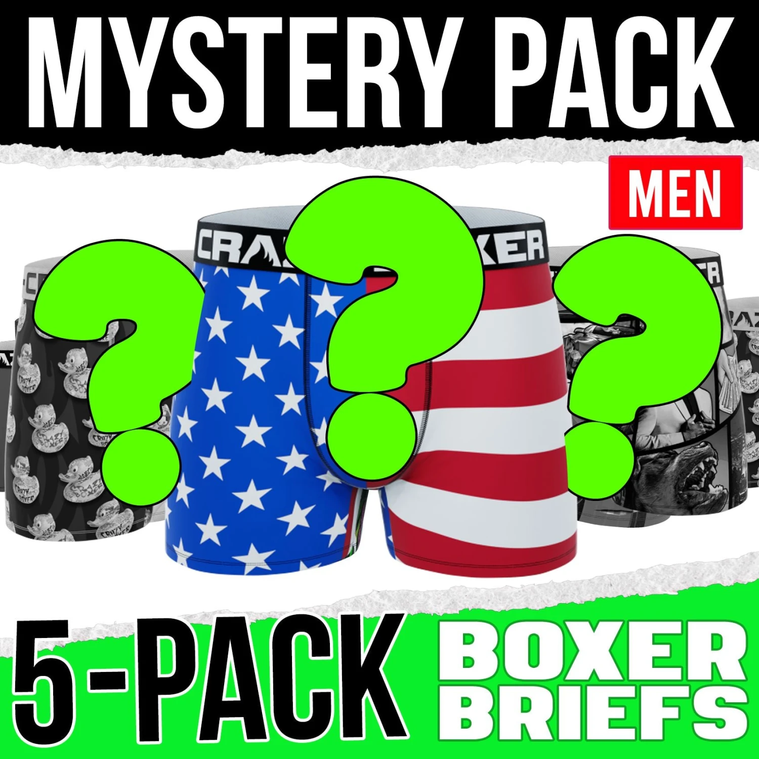 CRAZYBOXER Mystery Pack 5 Men's Boxer Briefs 3 CRAZYBOXER Mystery Pack 5 Men's Boxer Briefs