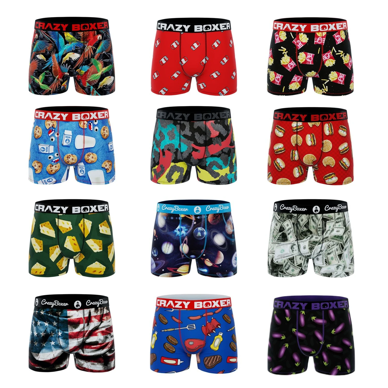 CRAZYBOXER Mystery Pack 5 Men's Boxer Briefs 4 CRAZYBOXER Mystery Pack 5 Men's Boxer Briefs - Image 2