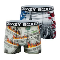 CRAZYBOXER USA Money Men's Boxer Briefs (2 Pack)