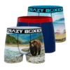 CRAZYBOXER Outdoor Lion Bear Men's Boxer Briefs (3 Pack) -Crazyboxer Sales Store CBALS0101X3C2 1