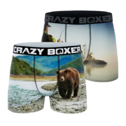 CRAZYBOXER All Star Fish Grizzly Men's Boxer Briefs (2 Pack)