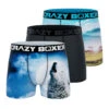 CRAZYBOXER All Star Wolf Lion Grey Men's Boxer Briefs (3 Pack) -Crazyboxer Sales Store CBALS0103X3C3 1