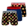 CRAZYBOXER All Star Burgers Blue Men's Boxer Briefs (3 Pack) -Crazyboxer Sales Store CBALS0103X3C4 1