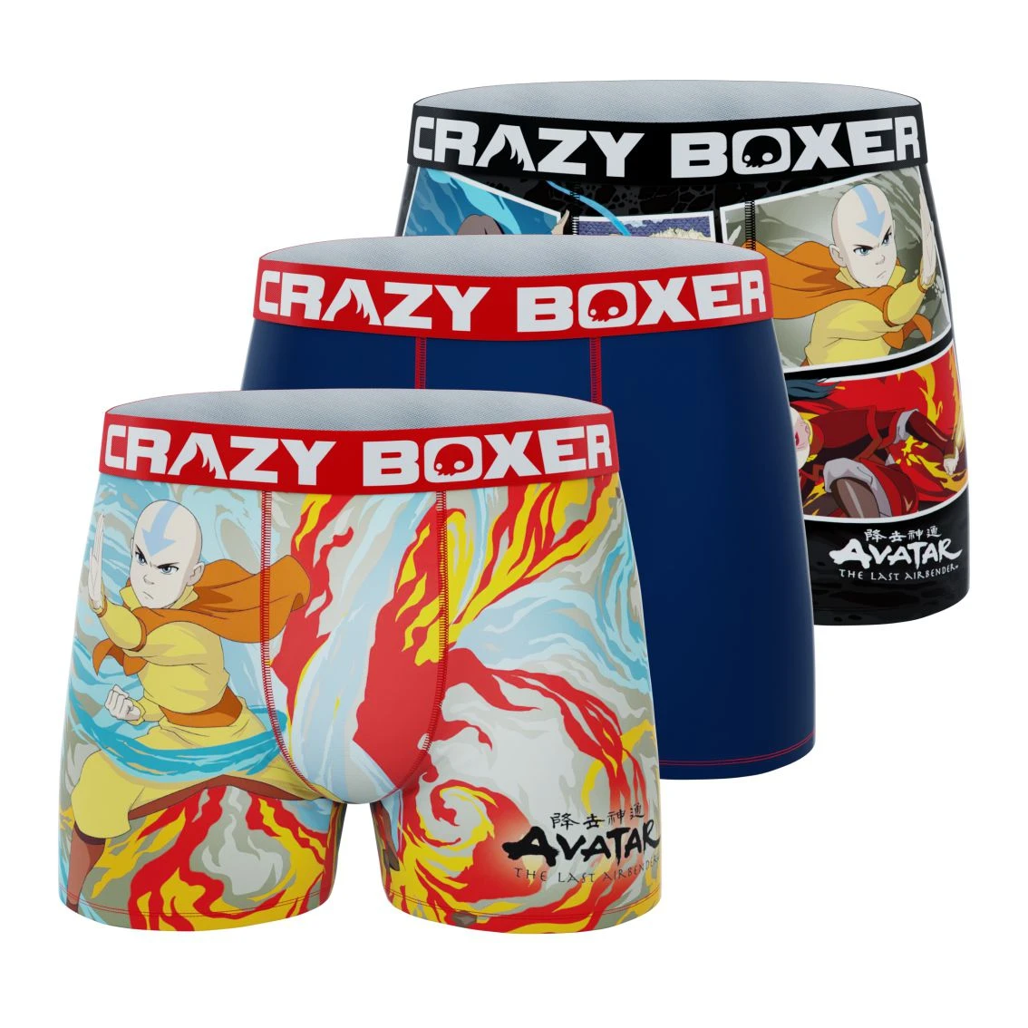 CRAZYBOXER Avatar Elements Men's Boxer Briefs (3 Pack) 3 CRAZYBOXER Avatar Elements Men's Boxer Briefs (3 Pack)