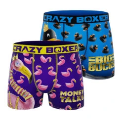 CRAZYBOXER Duck Flamingo Men's Boxer Briefs (2 Pack)