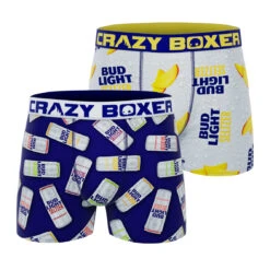 CRAZYBOXER Bud Light Cann Men's Boxer Briefs (Pack 2)