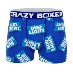 CRAZYBOXER Bud Light Can Logo Men's Boxer Briefs (3 Pack) -Crazyboxer Sales Store CBBUD0101X3A2 8