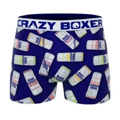 CRAZYBOXER Bud Light Cann Men's Boxer Briefs ( Pack 3) -Crazyboxer Sales Store CBBUD0101X3A4 8