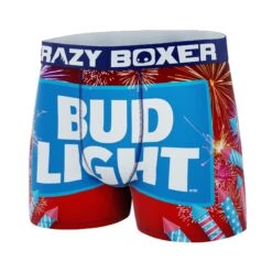 CRAZYBOXER Bud Light Fireworks Men's Boxer Briefs -Crazyboxer Sales Store CBBUD01024JUL 4
