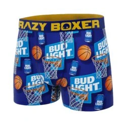 CRAZYBOXER Bud Light Basketball Men's Boxer Briefs -Crazyboxer Sales Store CBBUD0102BASK 4