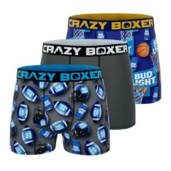 CRAZYBOXER Bud Light Sports Men's Boxer Briefs (3 Pack)
