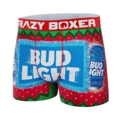 CRAZYBOXER Bud Light Holiday Men's Boxer Briefs -Crazyboxer Sales Store CBBUD0102XMAS 4