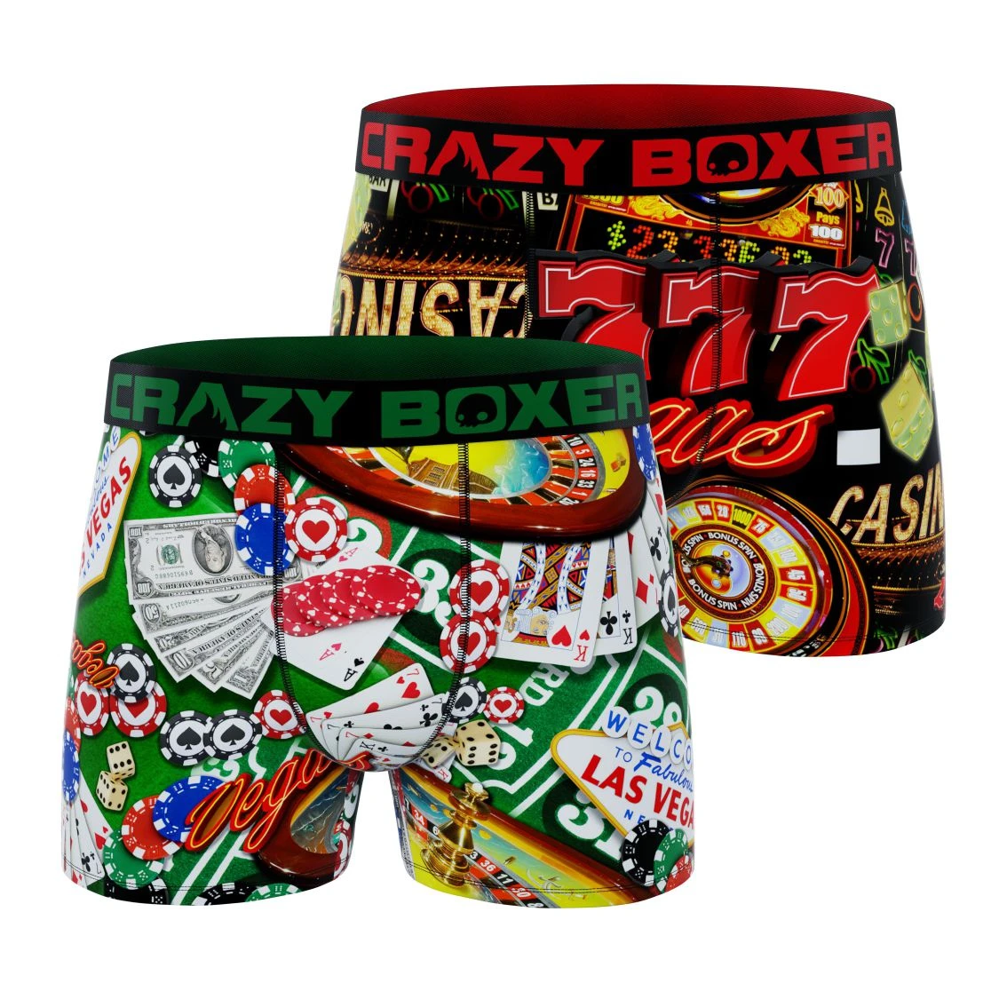 CRAZYBOXER Casino In Vegas Men's Boxer Briefs (2 Pack) 3 CRAZYBOXER Casino In Vegas Men's Boxer Briefs (2 Pack)