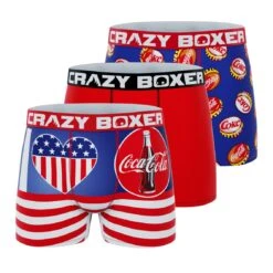 CRAZYBOXER Coca Cola Addicted Men's Boxer Briefs (3 Pack)