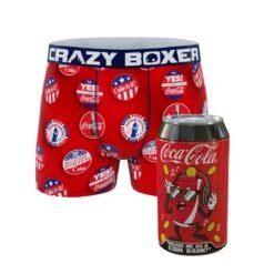CRAZYBOXER COCACOLA Badge Men's Boxer Briefs (Creative Packaging)