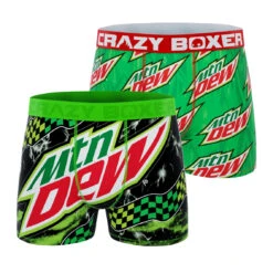 CRAZYBOXER Mtn Dew Logo Men's Boxer Briefs (2 Pack)