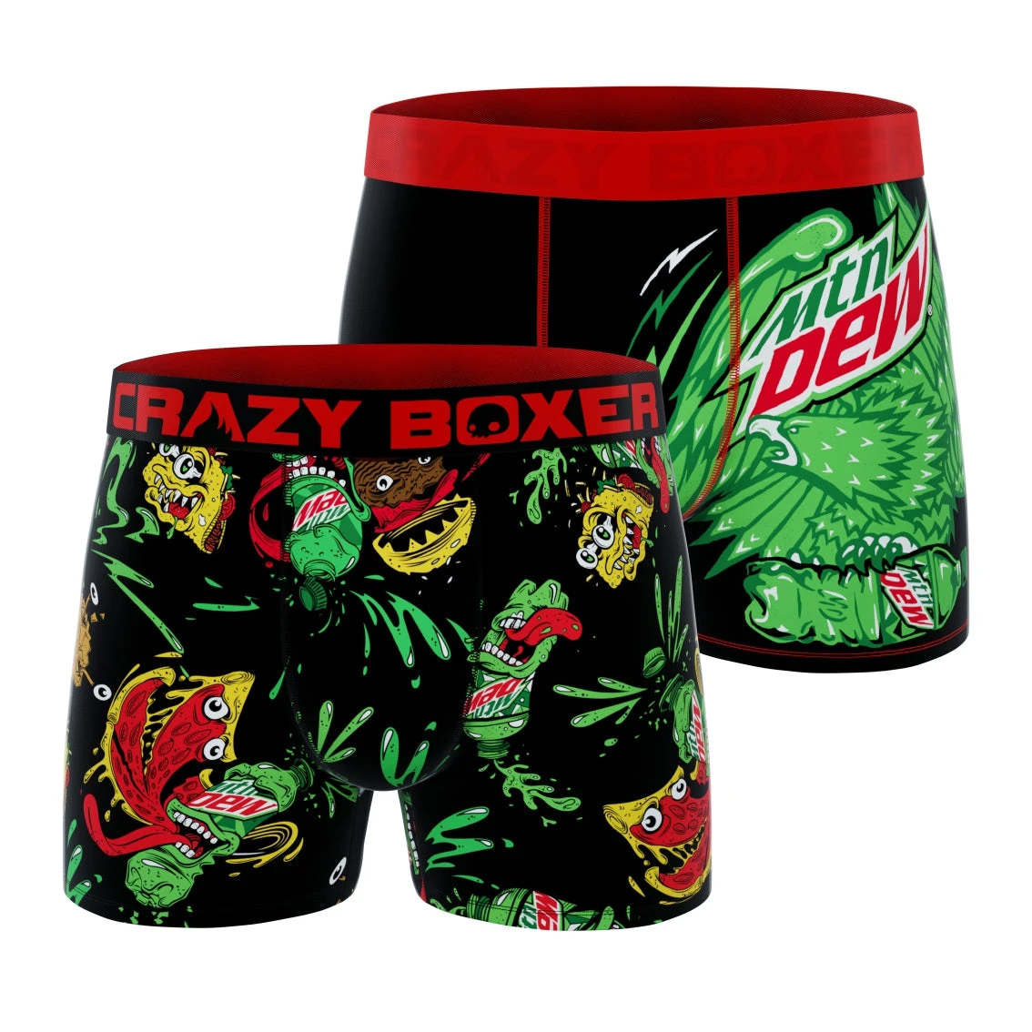 CRAZYBOXER Mountain Dew Men's Boxer Briefs (Pack 2) 3 CRAZYBOXER Mountain Dew Men's Boxer Briefs (Pack 2)