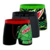 CRAZYBOXER Mountain Dew Black Men's Boxer Briefs (3 Pack) 2 CRAZYBOXER Mountain Dew Black Men's Boxer Briefs (3 Pack) -Crazyboxer Sales Store CBDEW0102X3A3 1