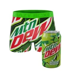 CRAZYBOXER Mountain Dew Logo Men's Boxer Briefs (Creative Packaging)