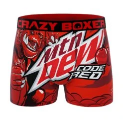 CRAZYBOXER Mountain Dew Code Red Men's Boxer Briefs (Creative Packaging) -Crazyboxer Sales Store CBDEW0103CODEN 1