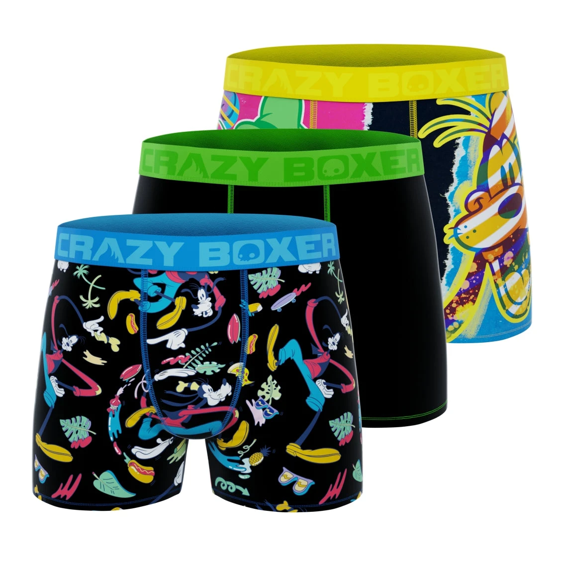 CRAZYBOXER Disney Colorful Pluto Men's Boxer Briefs (3 Pack) 3 CRAZYBOXER Disney Colorful Pluto Men's Boxer Briefs (3 Pack)