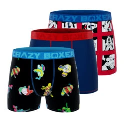 CRAZYBOXER Disney Mickey And Friends Men's Boxer Briefs (3 Pack)