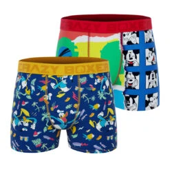 CRAZYBOXER Disney Mickey Pop Art & Donald Duck Men's Boxer Briefs (2 Pack)