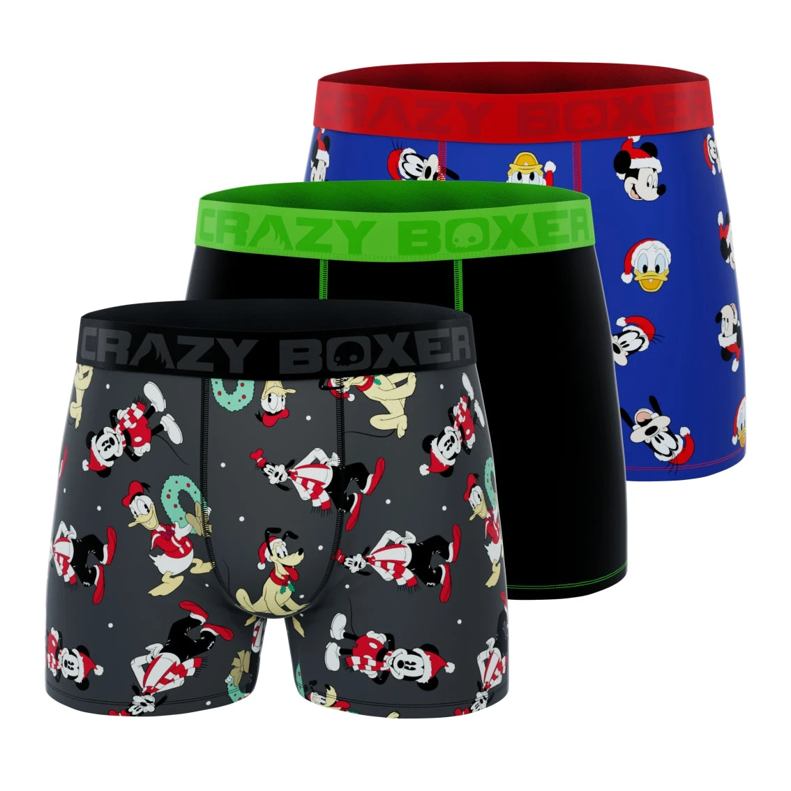 CRAZYBOXER Disney Mickey And Friends XMas Men's Boxer Briefs (3 Pack) 3 CRAZYBOXER Disney Mickey And Friends XMas Men's Boxer Briefs (3 Pack)