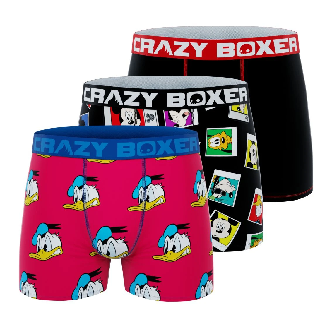 CRAZYBOXER Disney Friends Pictures Men's Boxer Briefs (Pack 3) 3 CRAZYBOXER Disney Friends Pictures Men's Boxer Briefs (Pack 3)