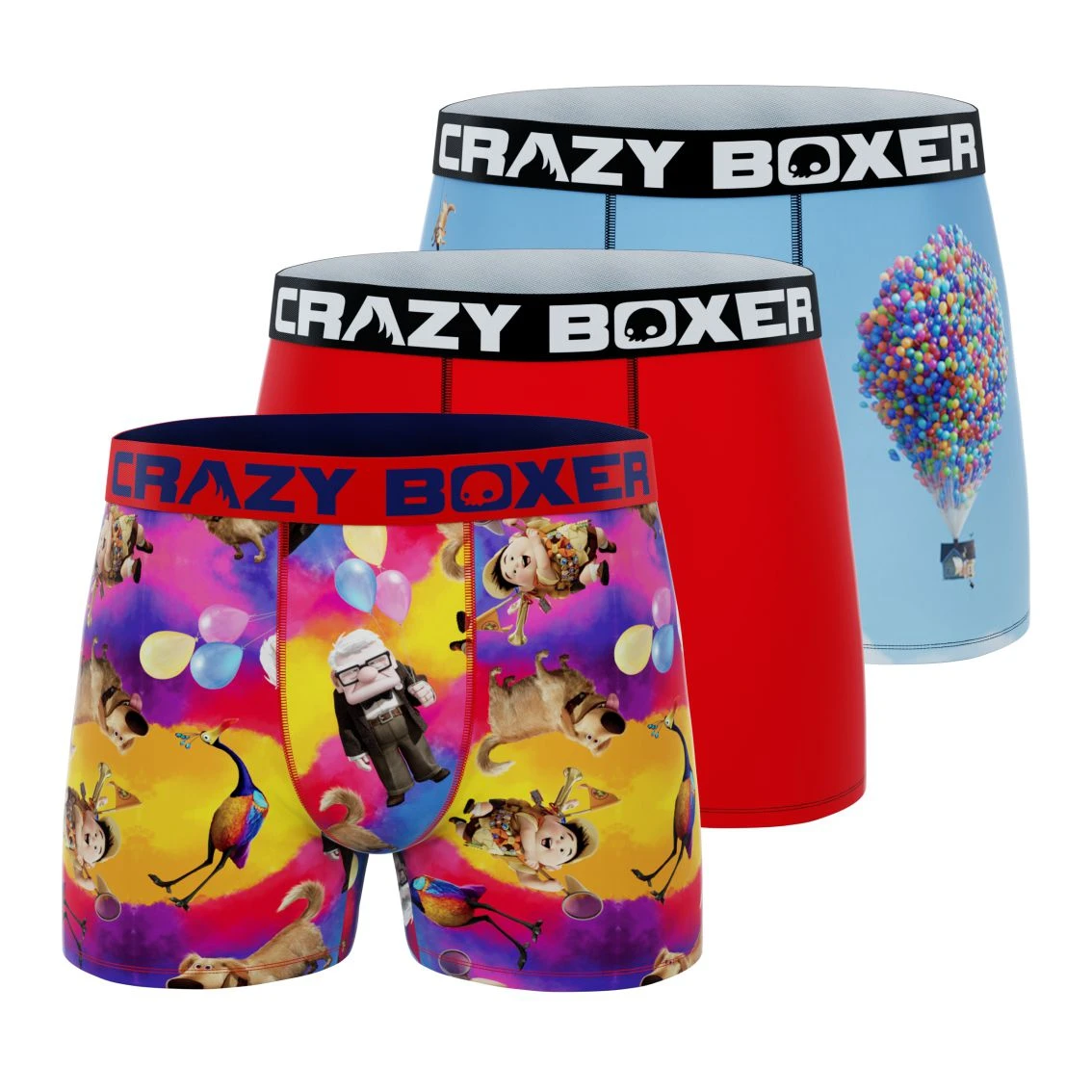 CRAZYBOXER Pixar Up Carl Men's Boxer Briefs (3 Pack) 3 CRAZYBOXER Pixar Up Carl Men's Boxer Briefs (3 Pack)