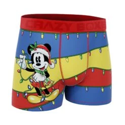 CRAZYBOXER Disney Mickey Holidays Xmas Ski Men's Boxer Briefs -Crazyboxer Sales Store CBDIS01VAGG 3