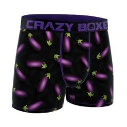 CRAZYBOXER Emoji Eggplant Men's Boxer Briefs 8 CRAZYBOXER Emoji Eggplant Men's Boxer Briefs -Crazyboxer Sales Store CBEMO01EGGP 3