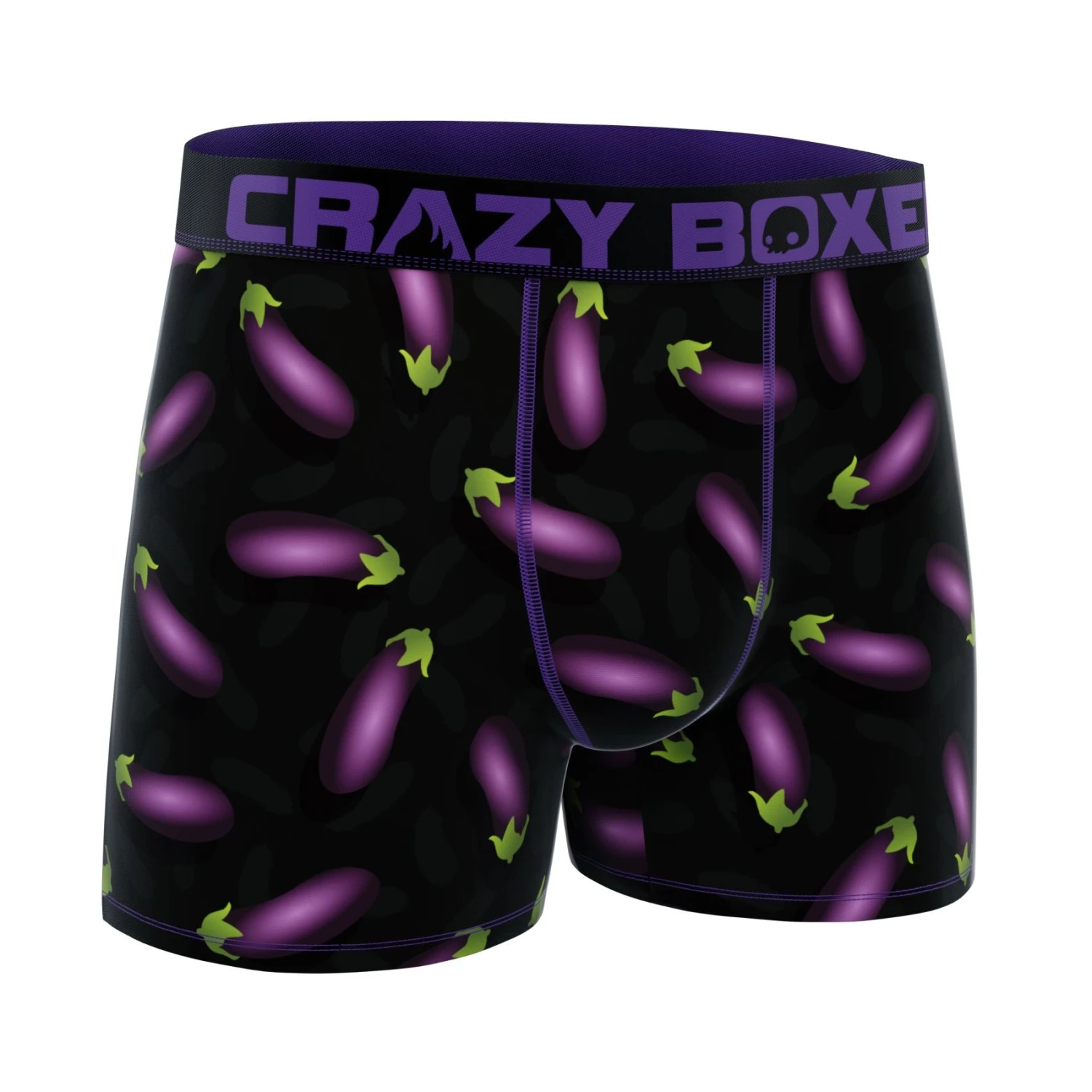 CRAZYBOXER Emoji Eggplant Men's Boxer Briefs 5 CRAZYBOXER Emoji Eggplant Men's Boxer Briefs - Image 3