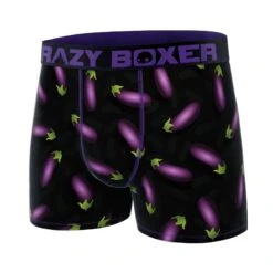CRAZYBOXER Emoji Eggplant Men's Boxer Briefs 9 CRAZYBOXER Emoji Eggplant Men's Boxer Briefs -Crazyboxer Sales Store CBEMO01EGGP 4