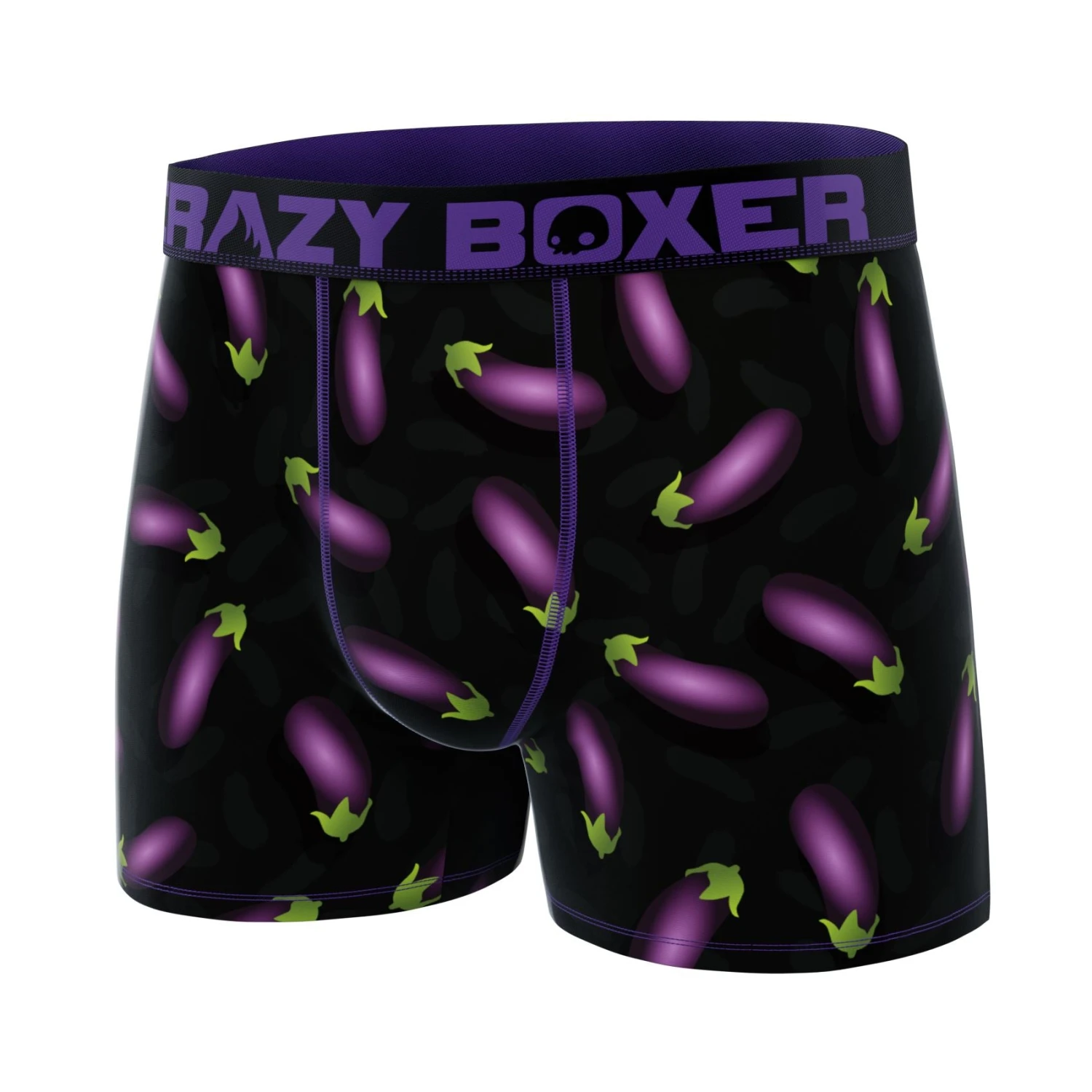 CRAZYBOXER Emoji Eggplant Men's Boxer Briefs 6 CRAZYBOXER Emoji Eggplant Men's Boxer Briefs - Image 4