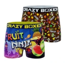 CRAZYBOXER Fruit Ninja All Over Men's Boxer Briefs (2 Pack)