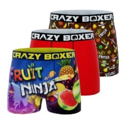 CRAZYBOXER Fruit Ninja All Over Men's Boxer Briefs (3 Pack)