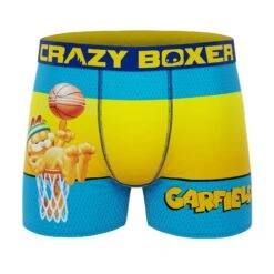 CRAZYBOXER Garfield Basketball Cat Men's Boxer Briefs