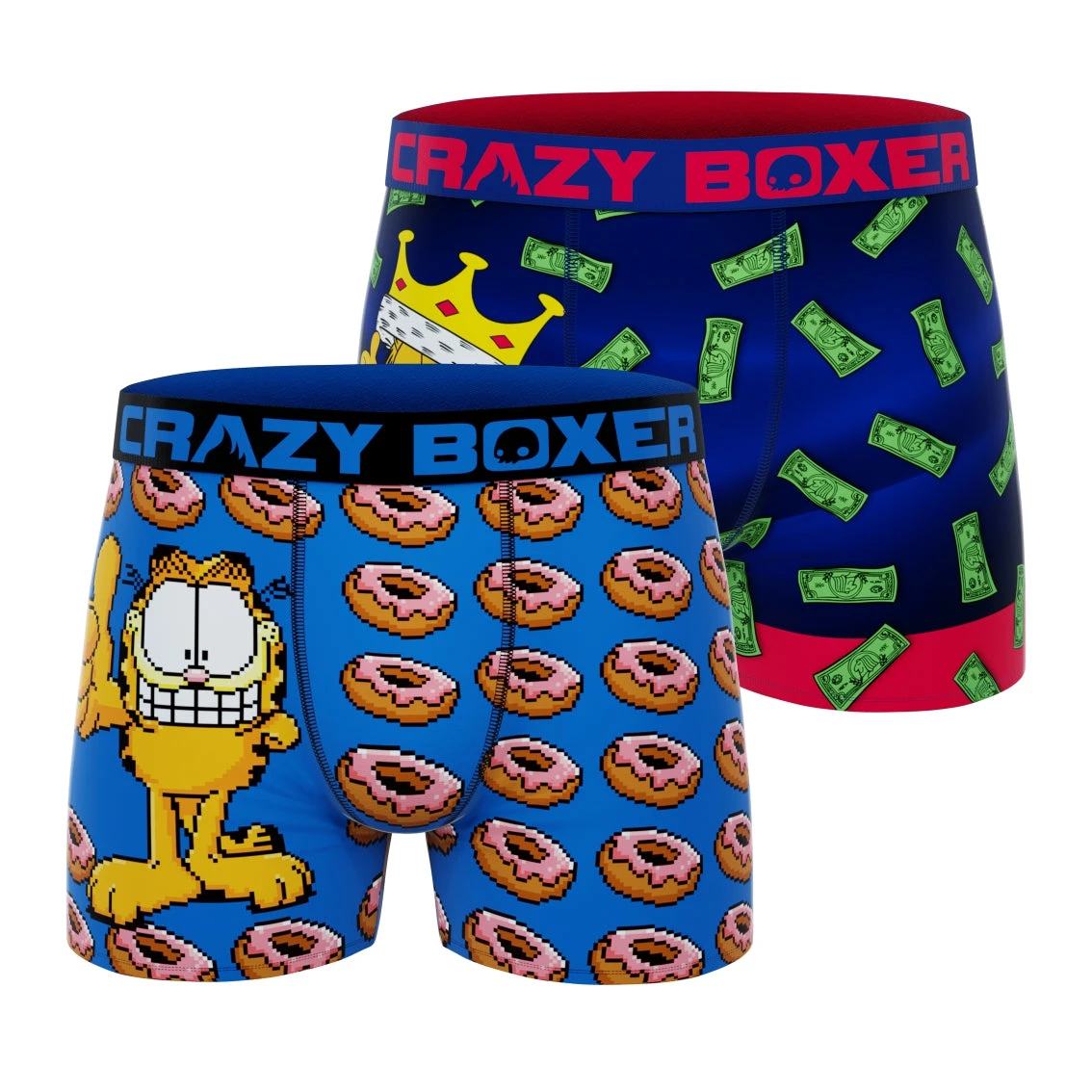 CRAZYBOXER Garfield Donuts King Men's Boxer Briefs (2 Pack) 3 CRAZYBOXER Garfield Donuts King Men's Boxer Briefs (2 Pack)