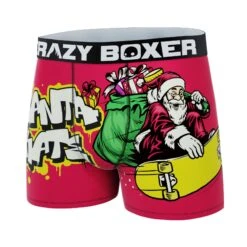 CRAZYBOXER Holidays Santa Skate Men's Boxer Briefs -Crazyboxer Sales Store CBHOL01XSKA 4