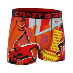 CRAZYBOXER The Incredibles Comic Characters Men's Boxer Briefs -Crazyboxer Sales Store CBINC01RETR 3
