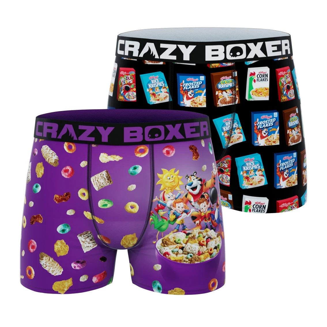 CRAZYBOXER Kellogg's Cereal Boxes Men's Boxer Briefs (2 Pack) 3 CRAZYBOXER Kellogg's Cereal Boxes Men's Boxer Briefs (2 Pack)