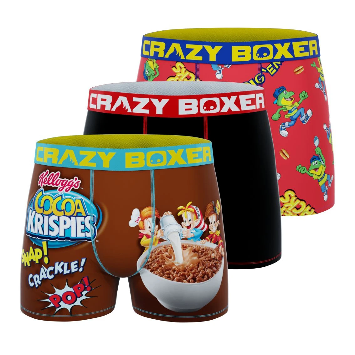 CRAZYBOXER Kelloggs Cereal Club Men's Boxer Briefs (3 Pack) 3 CRAZYBOXER Kelloggs Cereal Club Men's Boxer Briefs (3 Pack)