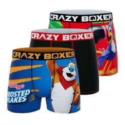 CRAZYBOXER Kellogg's Tony The Tiger & Toucan Men's Boxer Briefs (3 Pack)