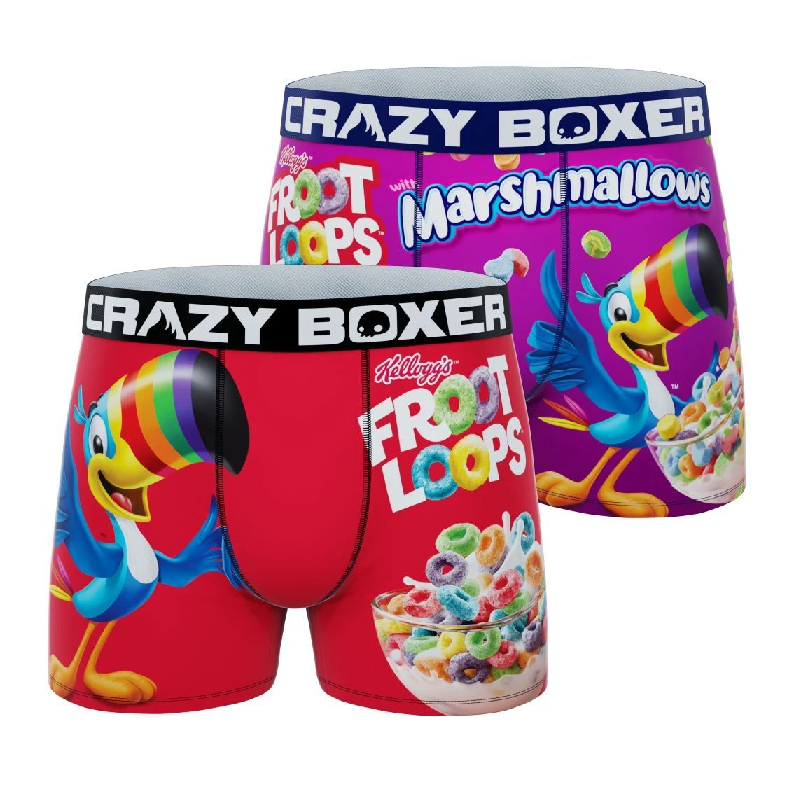 CRAZYBOXER Kelloggs Toucan Sam Men's Boxer Briefs (2 Pack) 3 CRAZYBOXER Kelloggs Toucan Sam Men's Boxer Briefs (2 Pack)