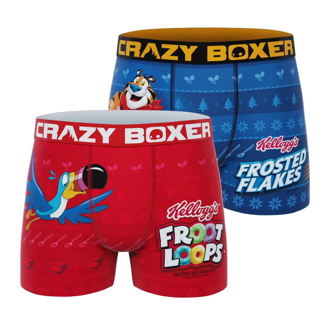 CRAZYBOXER Kellogg's Frosted Flakes And Froot Loops Men's Boxer Briefs (2 Pack) 3 CRAZYBOXER Kellogg's Frosted Flakes And Froot Loops Men's Boxer Briefs (2 Pack)