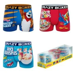 CRAZYBOXER Kellogg's Cereals Boy's Boxer Briefs 3 Pack (Creative Packaging)
