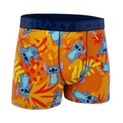CRAZYBOXER Disney Lilo & Stitch Orange Men's Boxer Briefs -Crazyboxer Sales Store CBLIL0101ALO2 3