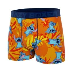 CRAZYBOXER Disney Lilo & Stitch Orange Men's Boxer Briefs -Crazyboxer Sales Store CBLIL0101ALO2 4