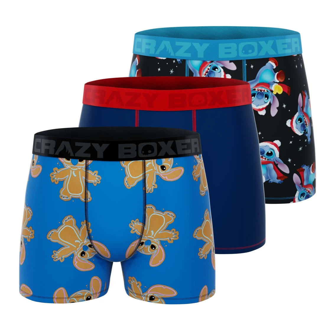 CRAZYBOXER Disney Lilo&Stitch Xmas Men's Boxer Briefs (3 Pack) 3 CRAZYBOXER Disney Lilo&Stitch Xmas Men's Boxer Briefs (3 Pack)